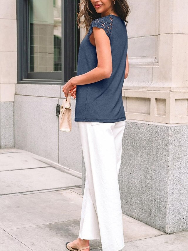 Women's T Shirt Solid Color Plain Fashion Stylish Classic