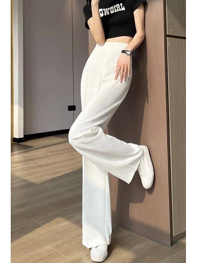 Women's Dress Pants Streetwear Casual Full Length Natural