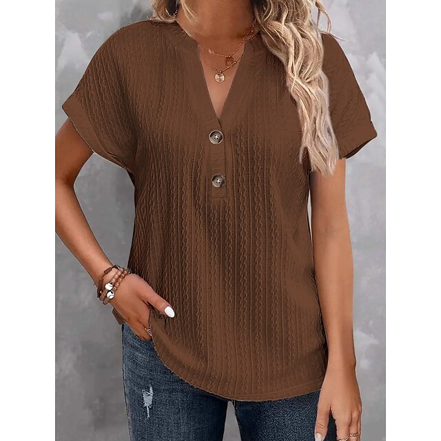 Women's Blouse Buttons Solid Color Stylish Classic Casual