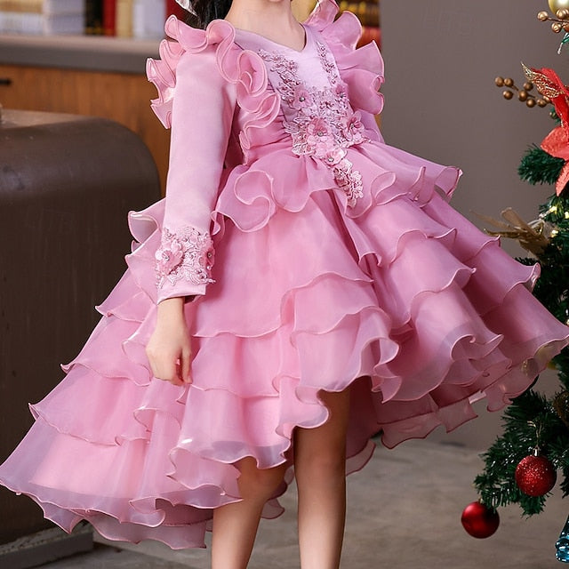 Dress Party Flower Long Special Kids Sleeve Girls' Wedding