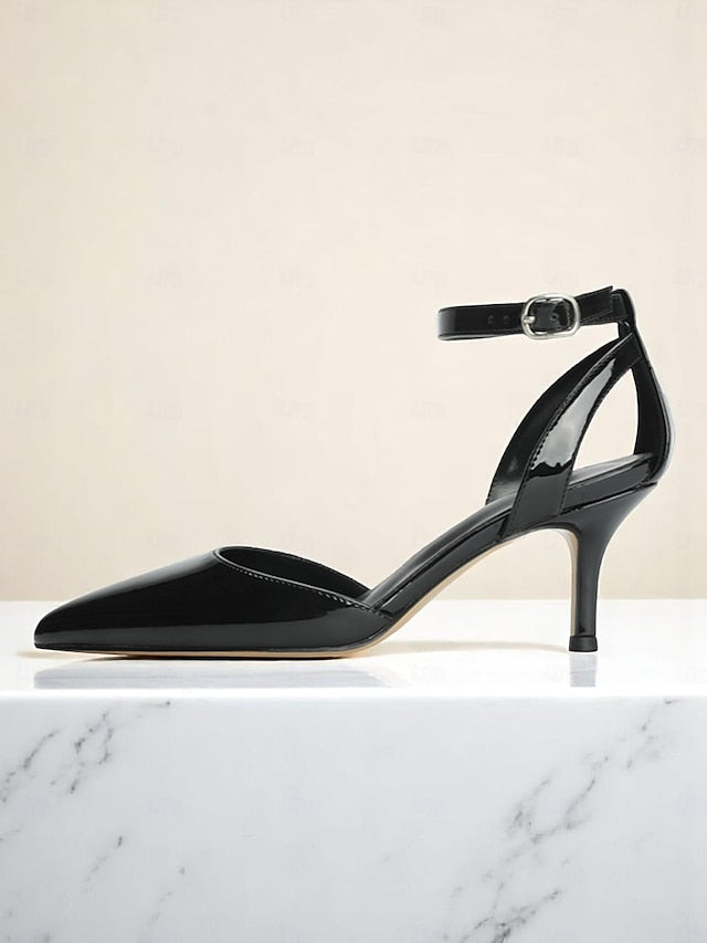 Ankle Women's Gold Strap Glitter Heels