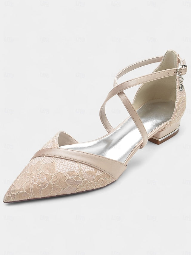 Cross-Strap with Satin Shoes Heel Navy for Blue Low Overlay Lace