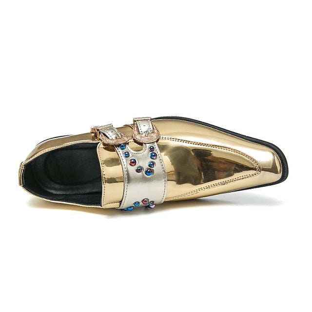 Metallic Shoes Men's Loafers Pink Fashion – Buckle