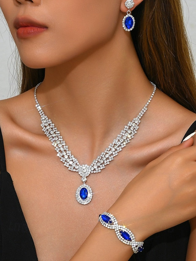 – for Women Jewelry Necklace Crystal Set Elegant Green Luxury