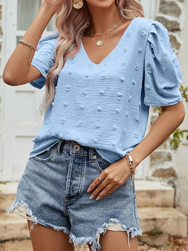 Women's T Shirt Plain Fashion Modern Casual Short Sleeve