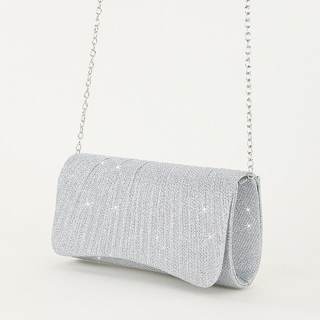 Women's Evening Silver Clutch Glitter – Elegant Purse