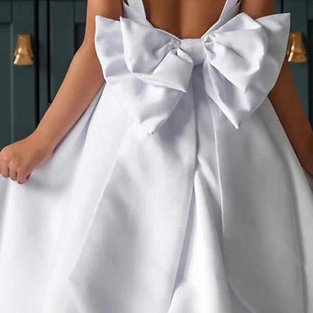 Girl Girls' Solid Flower Party Color Dress Kids