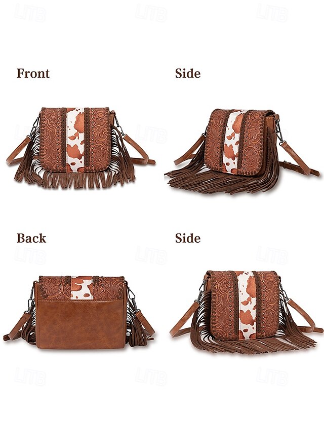 Shoulder Bag Multi-Pocket Faux Leather Crossbody Women's -