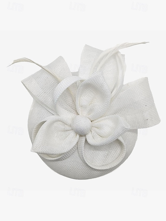Women's Fascinator and Feather Bow Hat Green Accents with