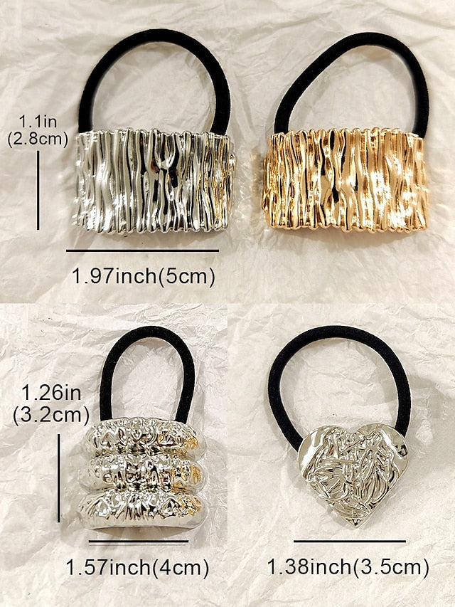 Women's Tone Hair Gold Band - Elastic Scrunchies with