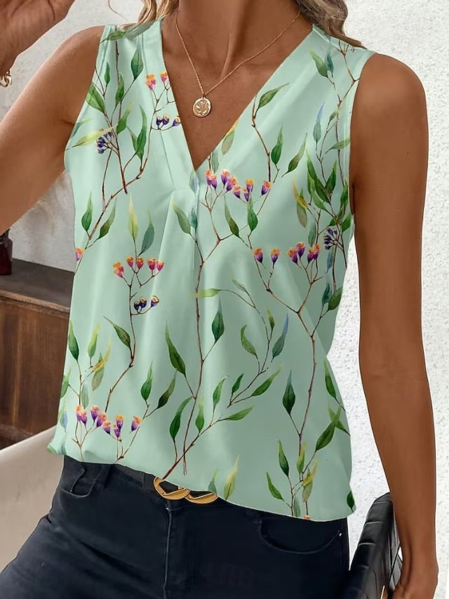 Women's Tank Top Floral Graphic Plants Elegant Vintage