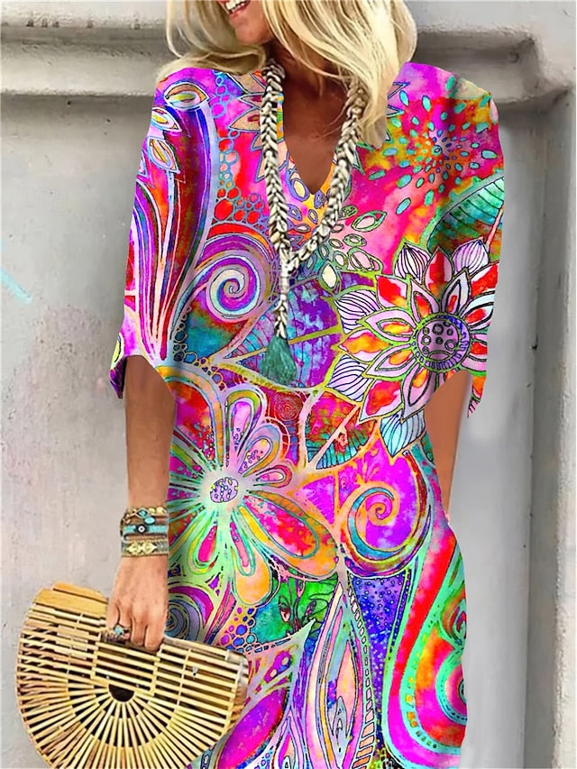 Women's Mini Dress T Shirt Dress Shift Dress Summer Dress
