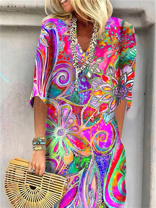 Women's Mini Dress T Shirt Dress Shift Dress Summer Dress
