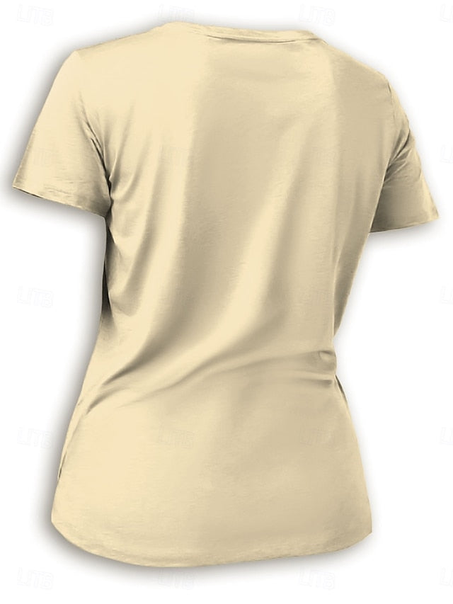 Women's 100% Cotton T Shirt Casual Cat Regular Tops Short