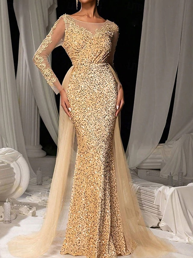 Mermaid Trumpet Floor Length Evening Gown Ball Gown with