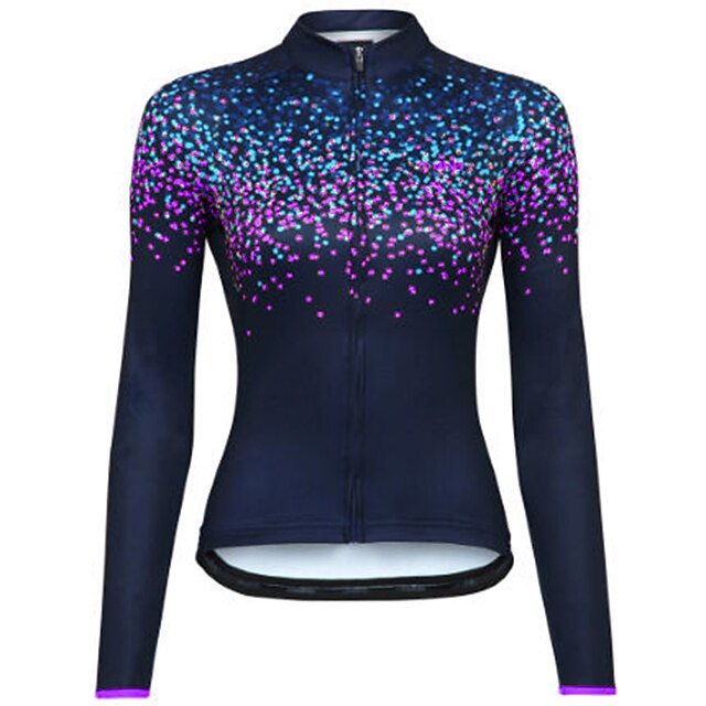 Women's Cycling Jersey Polka Dot Long Sleeve Bike Jersey