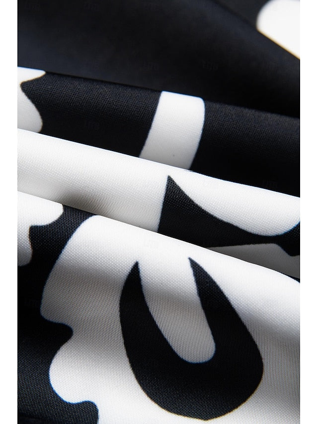 Geometric Print Off Shoulder Midi Satin Dress