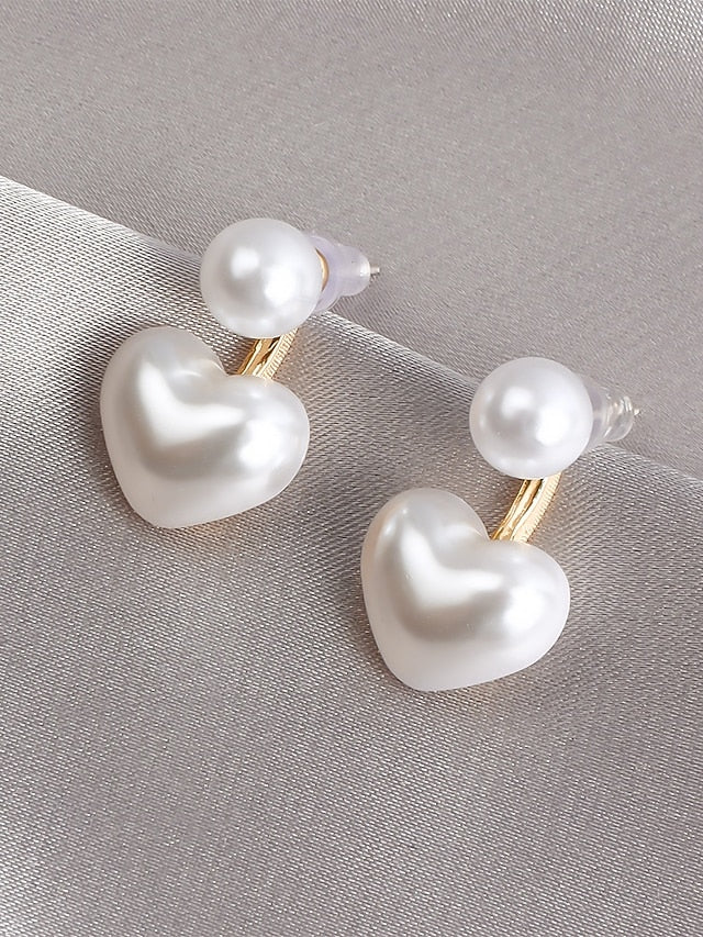 Minimalist Earrings Elegant Romantic Heart-Shaped Drop Pearl –
