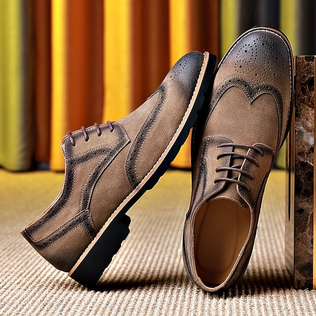 Brogue Men's Vintage Brown – Shoes Derby Lace-Up