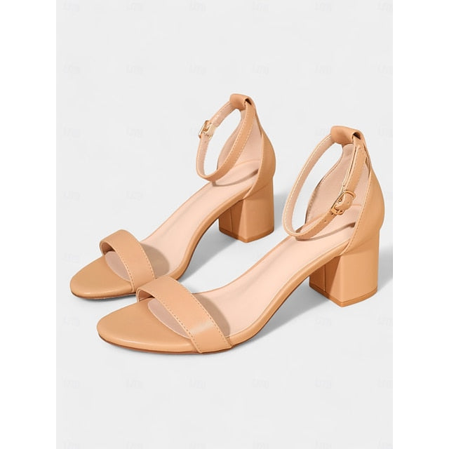 Stylish Glitter Gold Heel Women's Sandals with Ankle Block