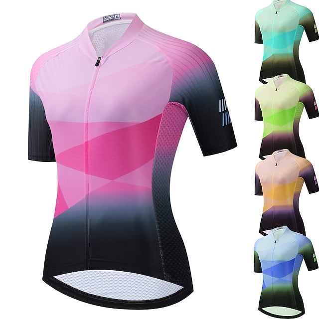 Women's Cycling Jersey Geometric Short Sleeve Bike Jersey