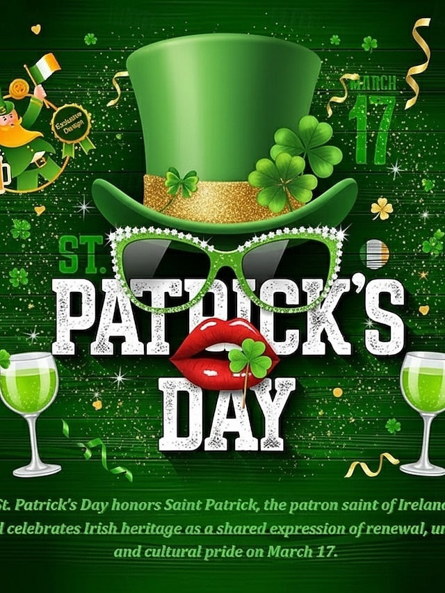 St. Patrick Women's T Shirt Graphic Shamrock Vintage