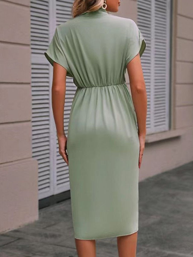 Women's Casual Dress Midi Dress Ruched Date Vacation