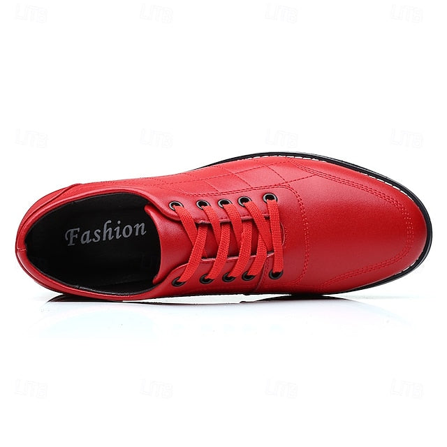 Men's - Stylish Sneakers Blue Quilted Leather Faux Lace-Up