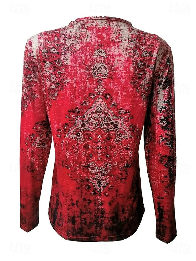 Women's T shirt Long Sleeve Quarter Zip Long Sleeve Casual