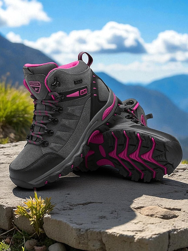 Women's Waterproof Hiking Boots – Purple High-Top Outdoor