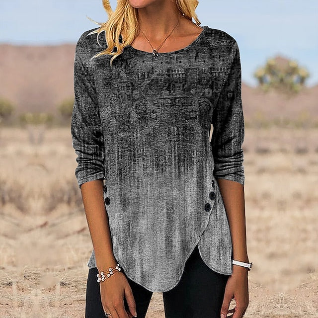 Women's Tunic T Shirt Print Graphic Vintage Tunic Ethnic