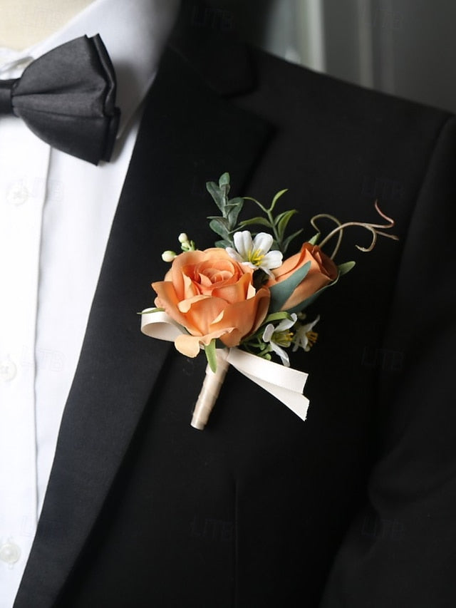– Corsage Elegant and Wedding Boutonniere Artificial Wrist