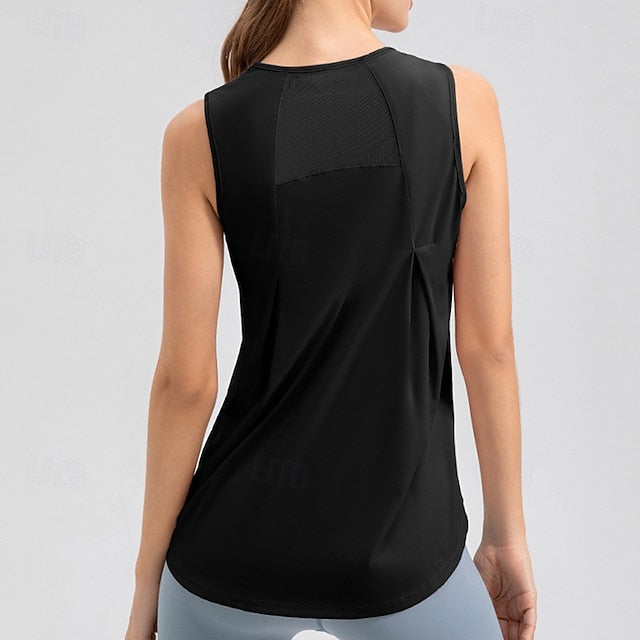 Women's Solid Colored Tank Top Workout Tops Elastic