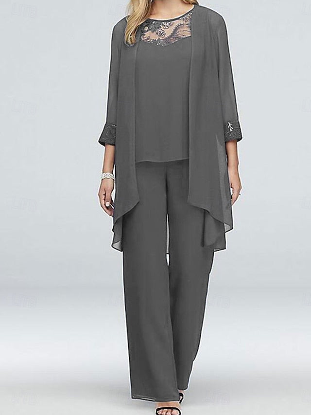 Dress Bride Crew Elegant Mother Piece 3 the Neck of Vintage