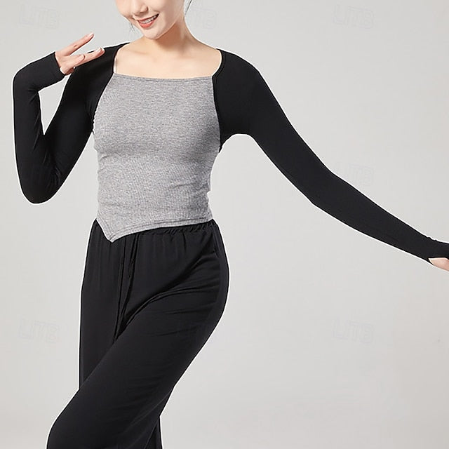 Activewear Top Pure Color Splicing Women's Performance