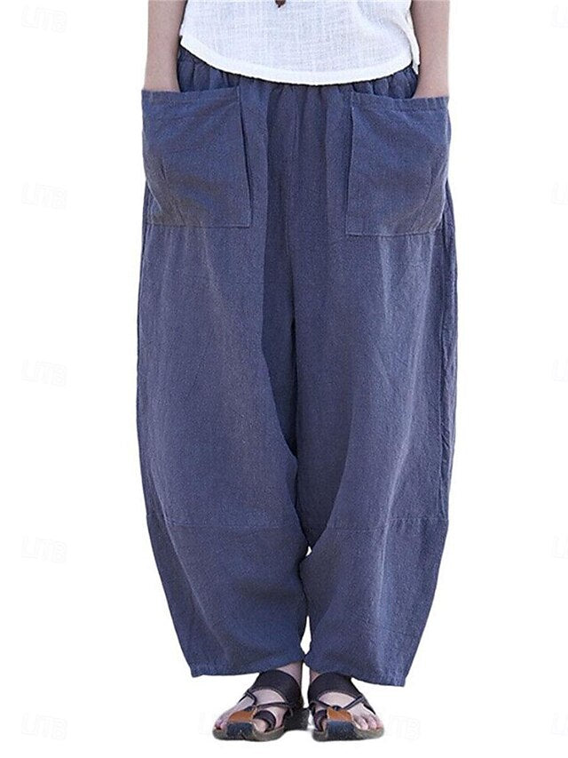 Women's Wide Leg Pants Trousers Streetwear Casual Long High