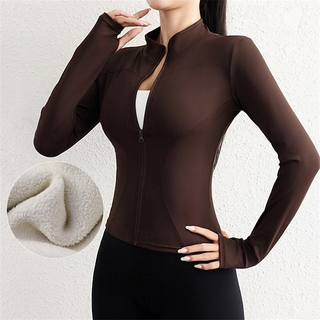 Women's Yoga Top Stand Collar Thermal Warm Quick Dry