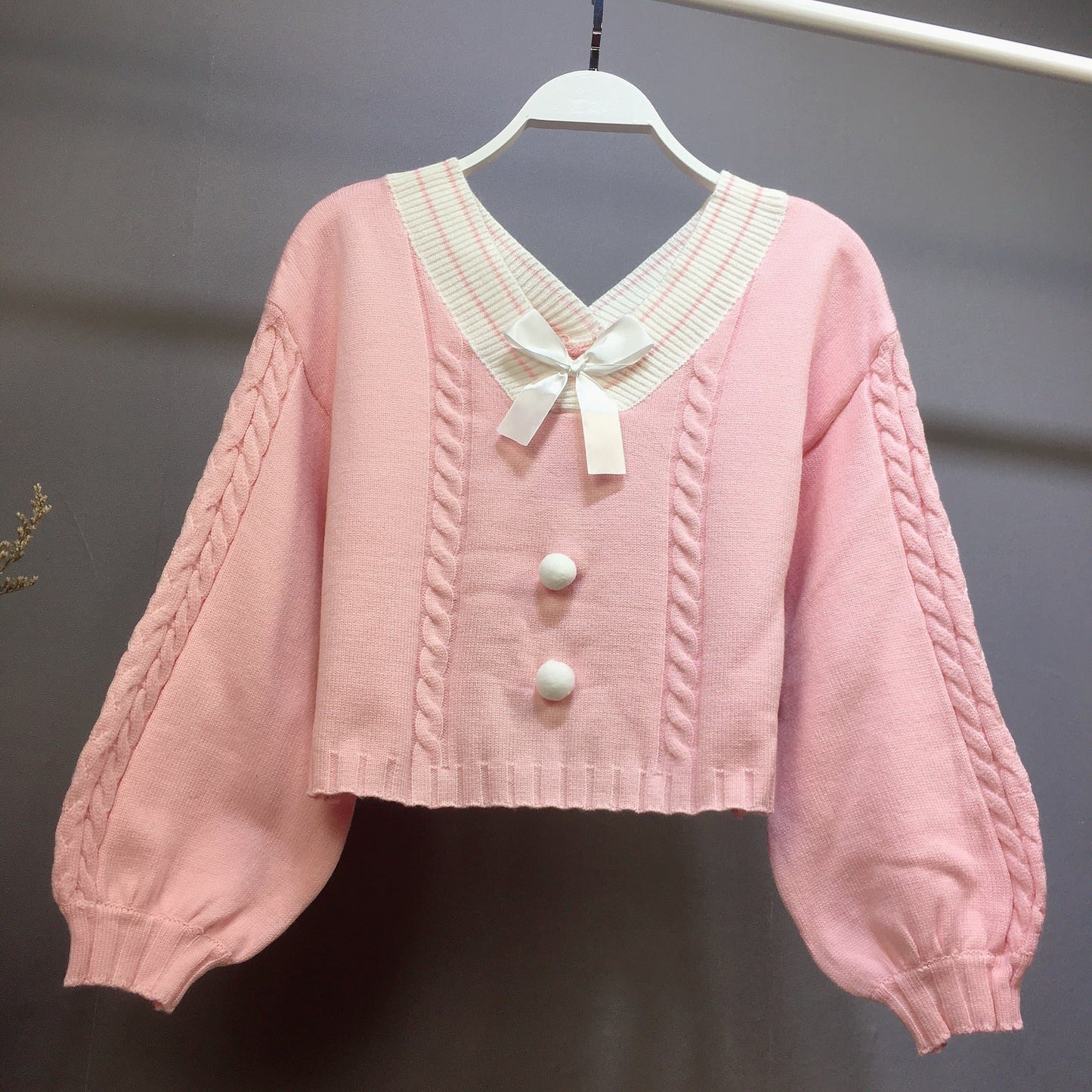 Pink/Yellow/Blue Sweet Bow Short Sweater  SP13315