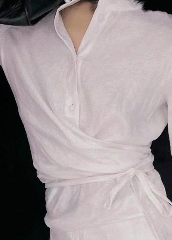 Lace Set Stand Two Up Piece Collar White Suit Linen Original