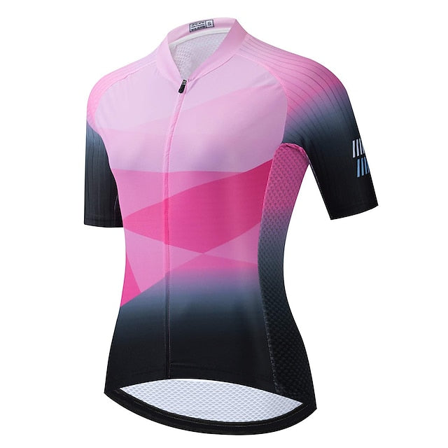 Women's Cycling Jersey Geometric Short Sleeve Bike Jersey