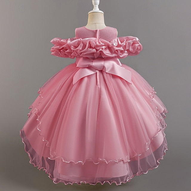 Flower Kids Dress Party Sleeve Floral Wedding Short Girls'