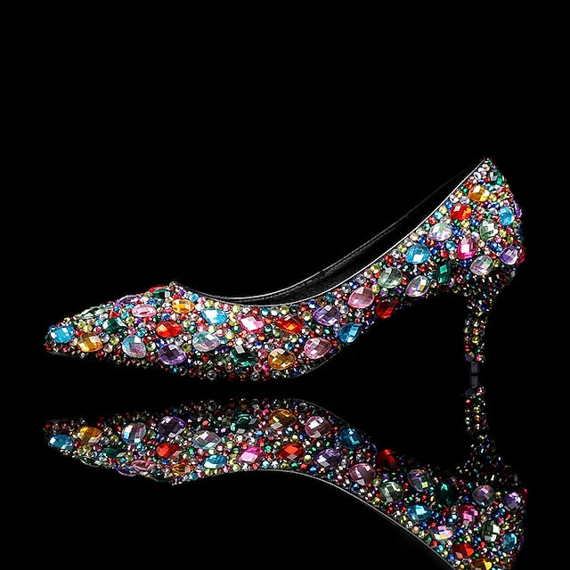 Kitten Shoes Matching Crystal-Embellished Heel and Women's