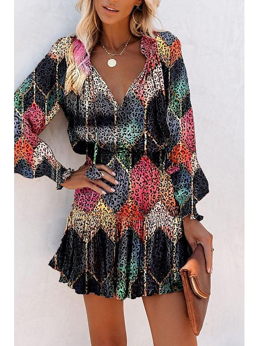 Women's Mini Dress Print Dress Fashion Daily Holiday Going