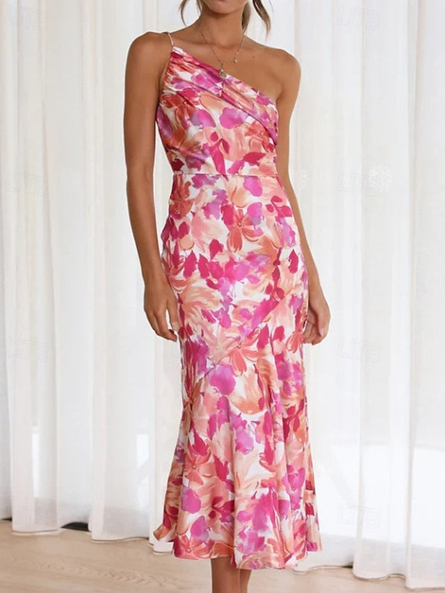 Women's Midi Dress Floral Dress Print Dress Fashion Modern