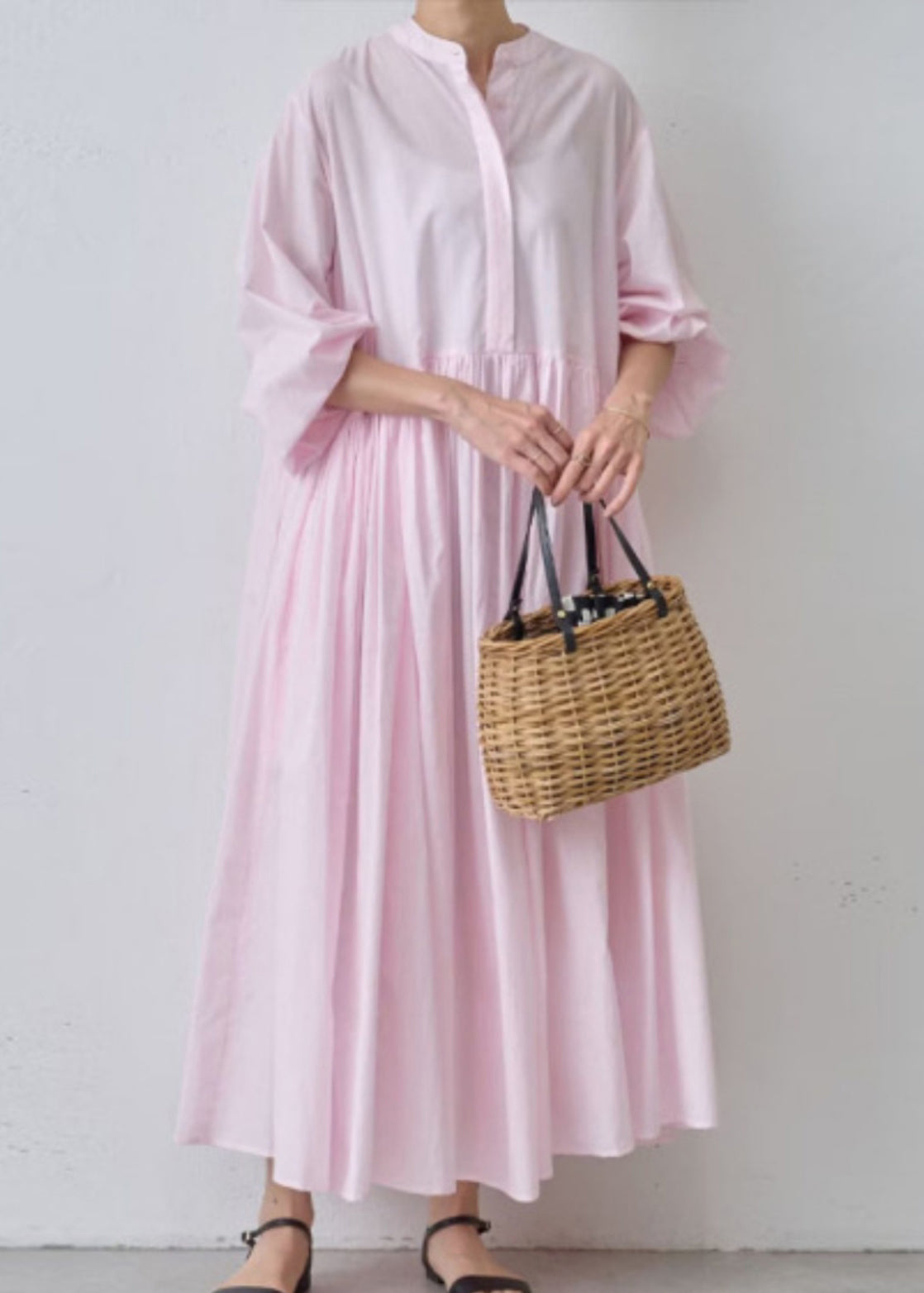 Grey Cotton Dress Classy Shirts Solid Wrinkled Spring