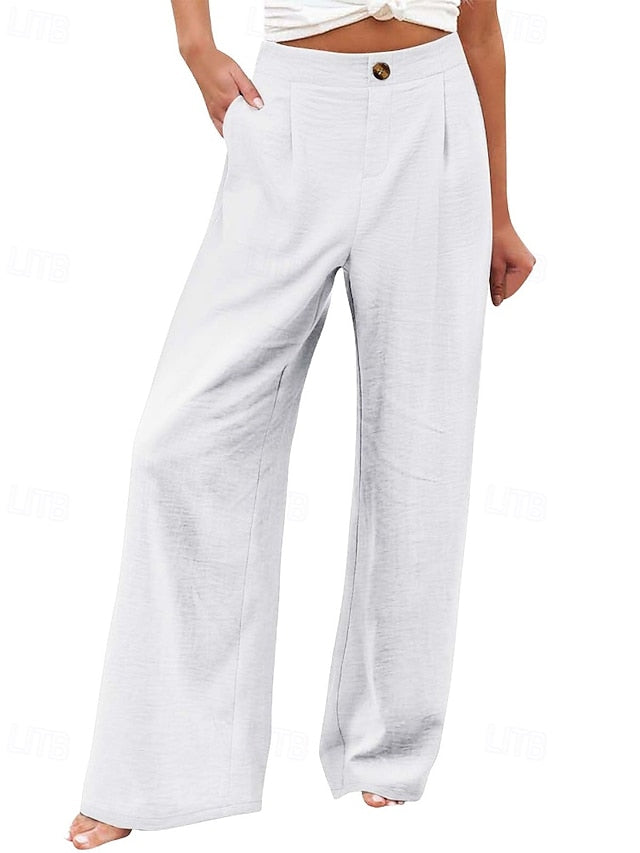 Women's Slacks Straight Streetwear Casual Full Length