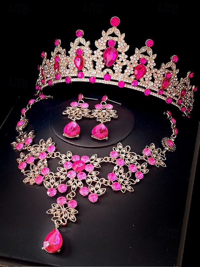 Elegant – Rhinestone and Jewelry Silver Set Women's Tiara