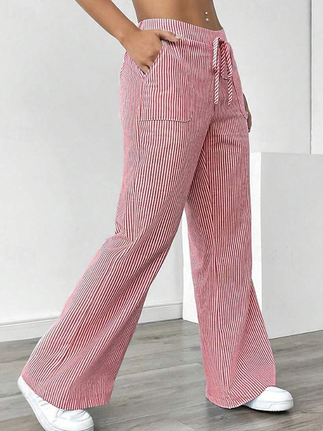 Women's Wide Leg Slacks Streetwear Casual Full Length