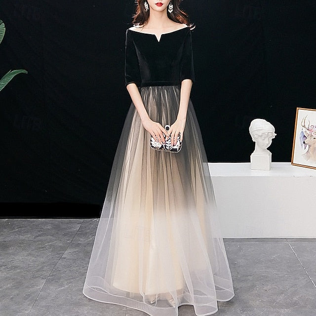 A-Line Evening Gown Elegant Dress Wedding Guest Prom Floor