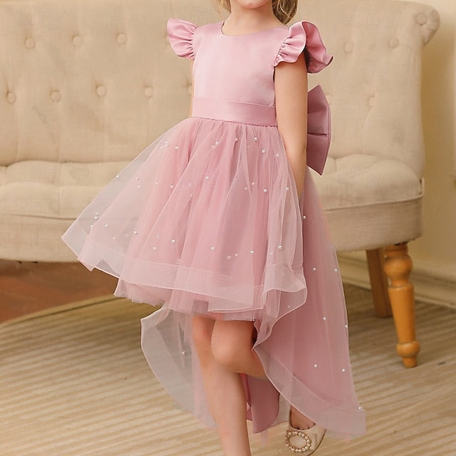 Kids Girl Solid Party Dress Flower Girls' Color